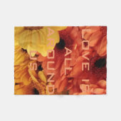 Oranje Geel Gerbera Daisy Flowers Love Blanket Fleece Deken (Voorkant (Horizontaal))