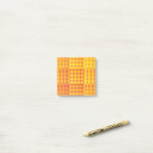 Oranje Geel Geruit Patchwork Patroon Post-it® Notes (Op bureau)
