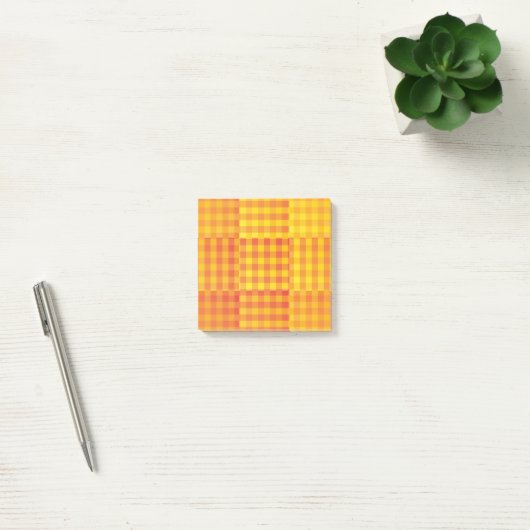 Oranje Geel Geruit Patchwork Patroon Post-it® Notes (Kantoor)