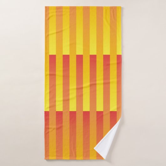 Oranje geel gestreept patroon badhanddoek (Badhanddoek)