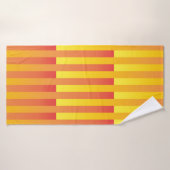 Oranje geel gestreept patroon badhanddoek (Badhanddoek)
