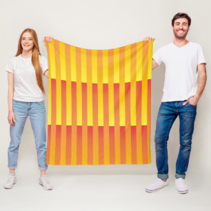 Oranje geel gestreept patroon fleece deken