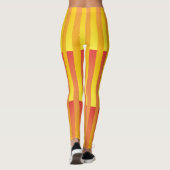 Oranje geel gestreept patroon leggings (Achterkant)