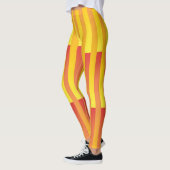 Oranje geel gestreept patroon leggings (Links)