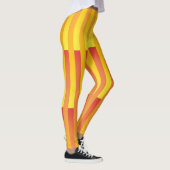 Oranje geel gestreept patroon leggings (Rechts)