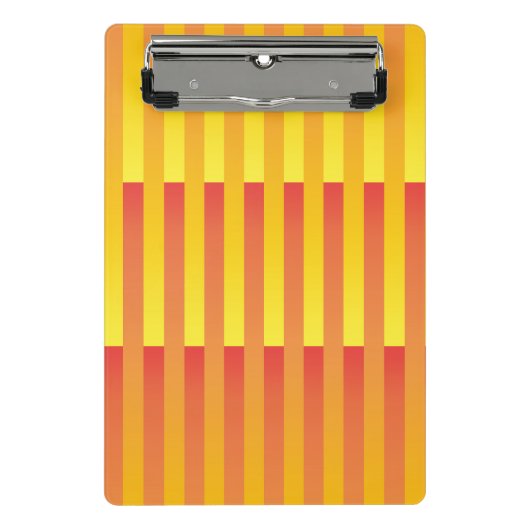 Oranje geel gestreept patroon mini klembord (Voorkant)