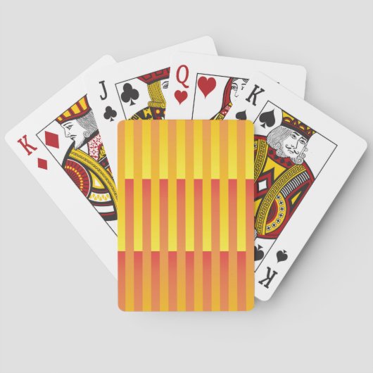 Oranje geel gestreept patroon pokerkaarten (Achterkant)