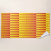 Oranje geel gestreept patroon strandlaken (Voorkant)