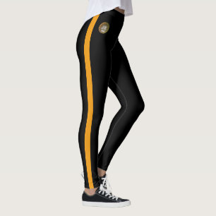 Oranje geel gestreepte kanten Leggings JK 2024