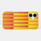 Oranje Geel Gestreepte Patroon iPhone 16 Hoesje (Achterkant horizontaal)