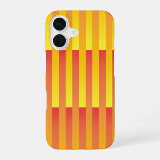 Oranje Geel Gestreepte Patroon iPhone 16 Hoesje (Achterkant)