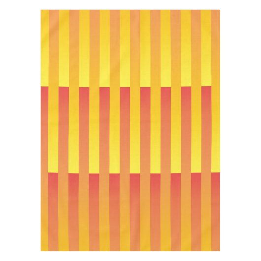 Oranje Geel Gestreepte Patroon Tafelkleed (Voorkant)