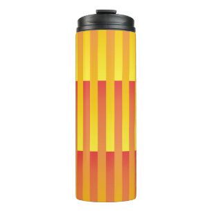 Oranje Geel Gestreepte Patroon Thermosbeker