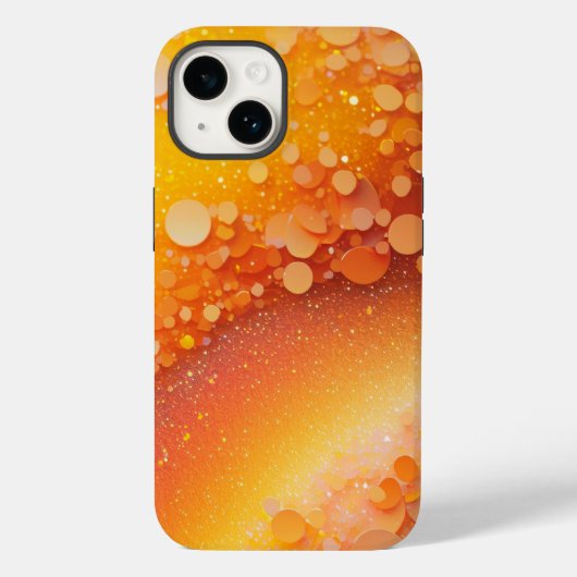 Oranje geel glitter iPhone Mate stoer Hoesje (Achterkant)