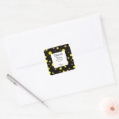 Oranje geel goud polka dot zwart dank u vierkante sticker (Envelop)