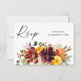 Oranje & Geel Gouden Bloemstuk met Maaltijd RSVP K Kaartje