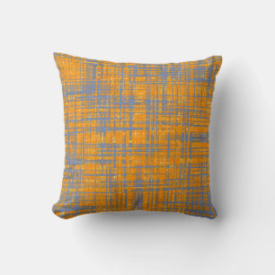 Oranje geel grijs blauw modern patroon kussen