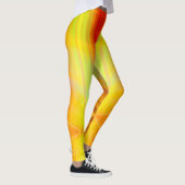 Oranje geel groen abstract licht streak cool plezi leggings (Rechts)