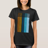 Oranje Geel Groen Blauw Stripes Aangepaste naam T-shirt (Voorkant)