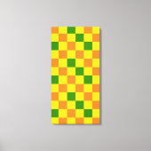 Oranje Geel Groen Geruit Patroonontwerp Canvas Afdruk (Voorkant)