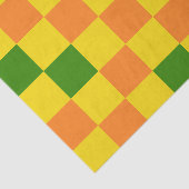 Oranje Geel Groen Geruit Patroonontwerp Tissuepapier (Detail)