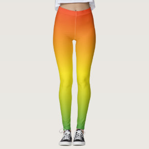 Oranje Geel Groen Modern Ombre Leggings