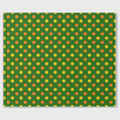 Oranje Geel Groen Stippen Design Cadeaupapier (Vlak)