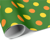 Oranje Geel Groen Stippen Design Cadeaupapier (Rol Hoek)