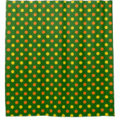 Oranje Geel Groen Stippen Design Douchegordijn (Voorkant)