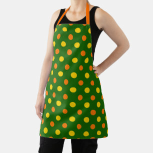 Oranje Geel Groen Stippen Design Schort