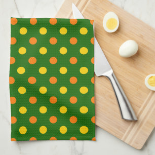 Oranje Geel Groen Stippen Design Theedoek