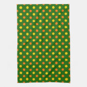 Oranje Geel Groen Stippen Design Theedoek (Verticaal)
