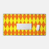 Oranje Geel Harlekijn Geruit Ontwerp  Bureaumat (Keyboard & Muis)