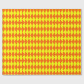 Oranje Geel Harlekijn Geruit Ontwerp Cadeaupapier (Vlak)