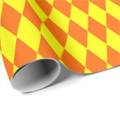 Oranje Geel Harlekijn Geruit Ontwerp Cadeaupapier (Rol Hoek)