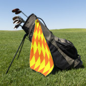 Oranje Geel Harlekijn Geruit Ontwerp Golfhanddoek (Groen)