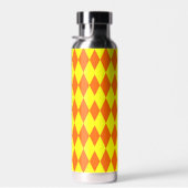 Oranje Geel Harlekijn Geruit Ontwerp  Waterfles (Rechts)