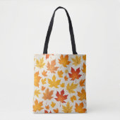 Oranje geel herfstesdoornblad tote bag (Voorkant)