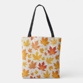 Oranje geel herfstesdoornblad tote bag (Achterkant)