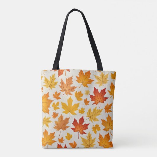 Oranje geel herfstesdoornblad tote bag (Achterkant)
