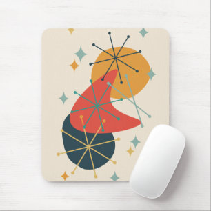 Oranje, Geel, Houtskool Mid-Century Abstract Muismat