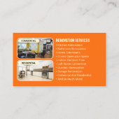 Oranje geel huis renovatie aannemer bouwer visitekaartje (Achterkant)