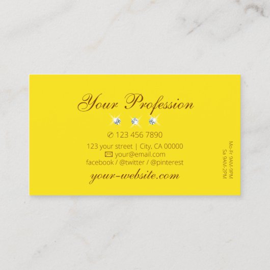 Oranje Geel Melkdiamant Moderne Visitekaartje (Achterkant)