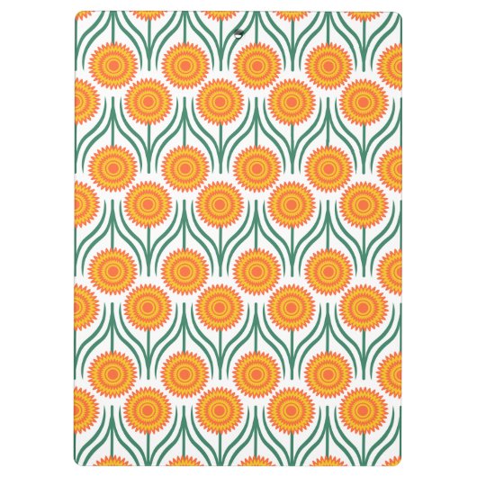 Oranje geel modern Floral Pattern-Custom Klembord (Achterkant)