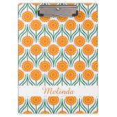 Oranje geel modern Floral Pattern-Custom Klembord (Voorkant)