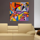 Oranje geel Multi Modern Geometrisch Abstract Poster
