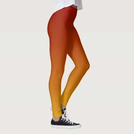 Oranje geel ombre zonsondergang leggings (Rechts)