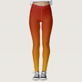 Oranje geel ombre zonsondergang leggings (Voorkant)