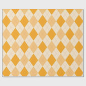 Oranje geel ontwerp met paniekvormig design cadeaupapier (Vlak)