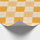 Oranje geel ontwerp met paniekvormig design cadeaupapier (Hoek)